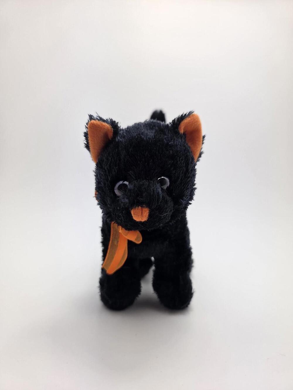 Ty Beanie Baby “Scaredy” the Black and Orange Cat - No Hang Tag (5.5 inch)